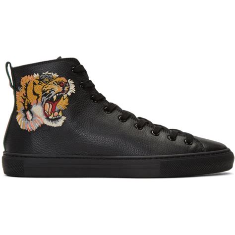 gucci sneakers hi top|Gucci tiger sneakers high.